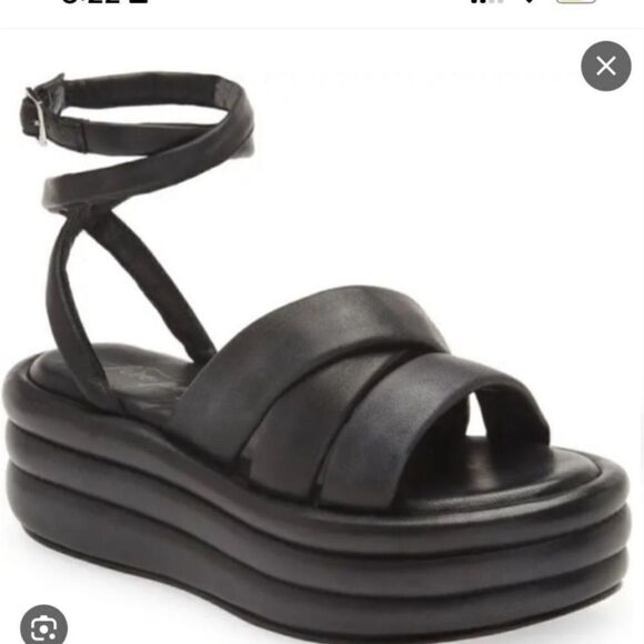 Free People Harper Flatform Sandals US 7.5 Black - Picture 1 of 5
